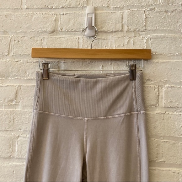 Lululemon || Wunder Under Crop 23" Ribbed in Washed French Clay Gray Beige 4 - Picture 2 of 11